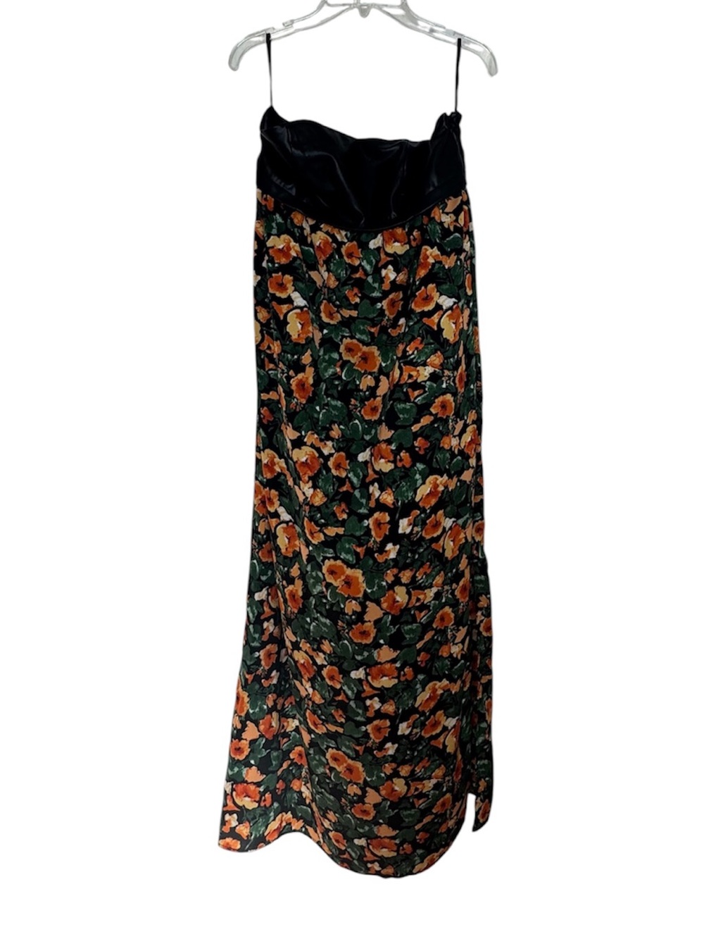 Anthropologie X Mare Mare Faux Leather Maxi Dress Floral New Size XS Strapless - Picture 2 of 16